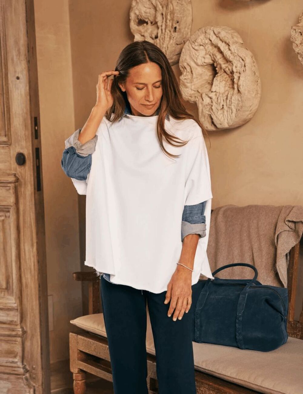 Frank & Eileen Off-White Triple Terry Cloth Audrey Capelet Women's One Size